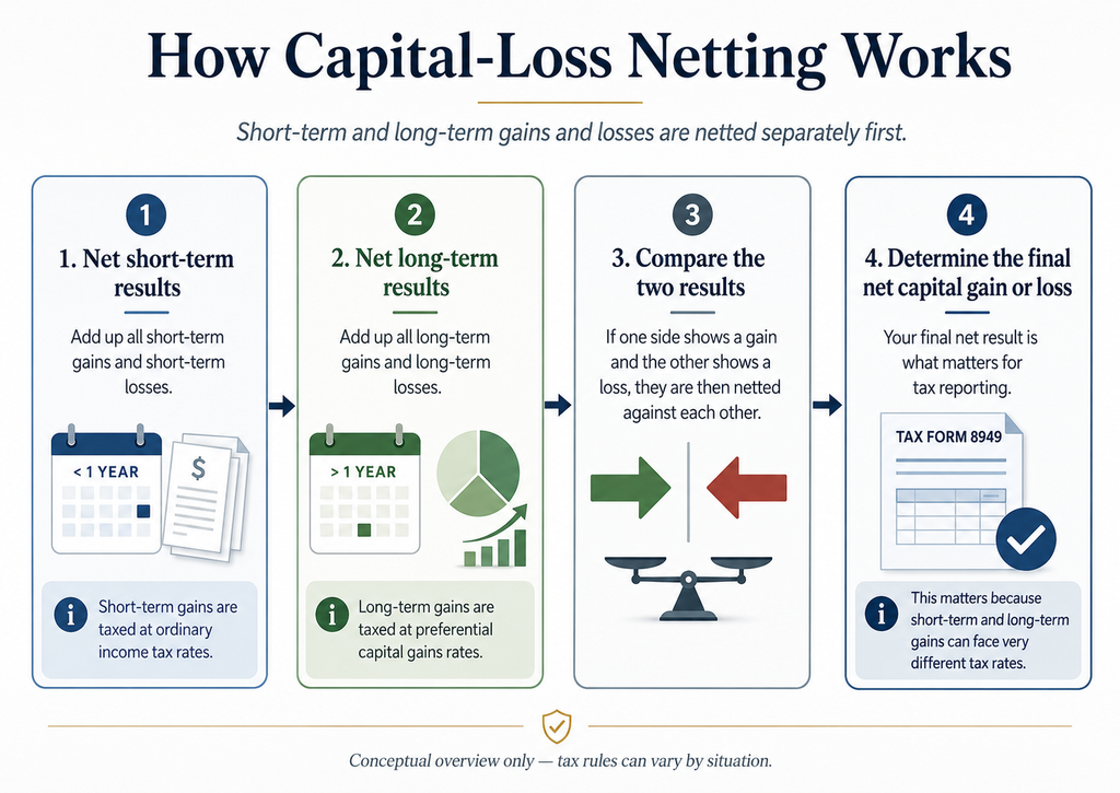 How Capital-Loss Netting Works When Planning for Capital Gains Taxes